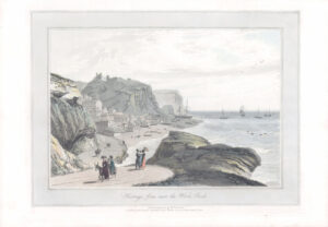 1823 Antique aquatint HASTINGS FROM NEAR THE WHITE ROCK by Daniell