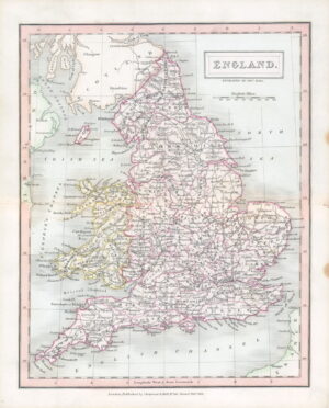 1813 Original Antique Map ENGLAND & WALES by Chapman Hall