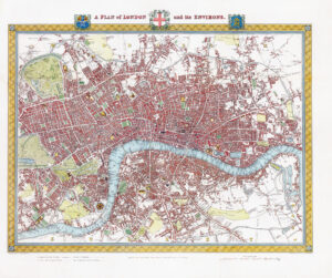 1840 Original Antique Map A PLAN OF LONDON ENVIRONS by LEWIS / CRICHTON