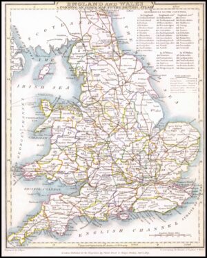 1816 Original Antique Map ENGLAND & WALES original colour (ET-1)