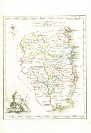 1822 Antique Ireland Irish Map LEINSTER by John Grierson (IAE2)