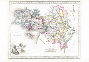 1822 Antique Ireland Irish Map COUNTY OF GALWAY by John Grierson (IAE16)