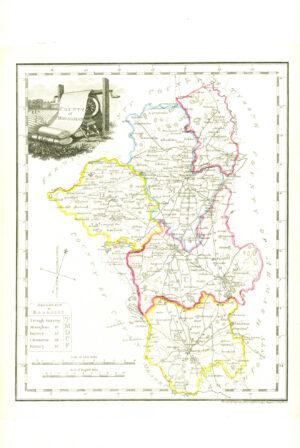 1822 Antique Ireland Irish Map COUNTY OF MONAGHAN by John Grierson (IAE27)