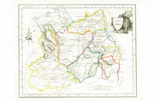 1822 Antique Ireland Irish Map QUEEN'S COUNTY by John Grierson (IAE28)