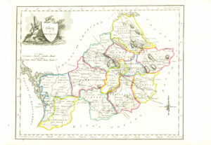 1822 Antique Ireland Irish Map COUNTY OF WESTMEATH by John Grierson (IAE34)