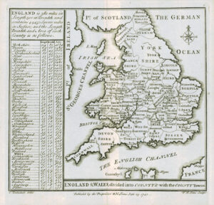 1745 Original Antique Map ENGLAND & WALES COUNTIES by Badeslade & Toms (BT2)