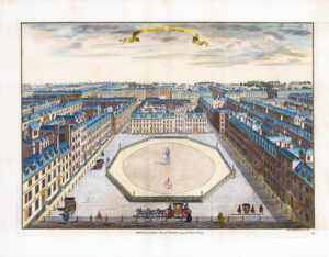 1755 Large Original Engraved print London GOLDEN SQUARE by Stow
