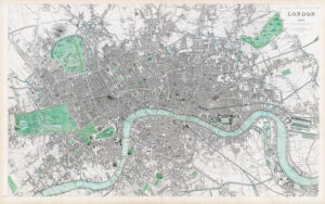 1843 Original antique map of LONDON for SDUK