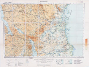 1927 Original folding map titled ZANZIBAR & showing TANGANYIKA territory Stanford