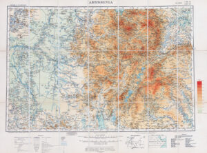 1925 Original folding War Office map titled ABYSSINIA (ETHIOPIA) by Stanford