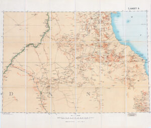 1910 Original antique folding War Office map of SUDAN by Edward Stanford