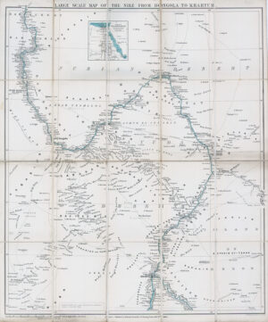 1884 Large Antique folding map of the NILE DONGOLA to KHARTOUM Sudan