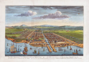 1818 Original Antique engraving CITY OF BATAVIA Island of JAVA East Indies
