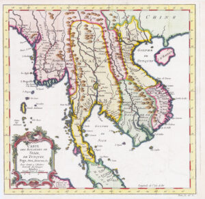 1764 Antique map CARTE DES ROYAUMES DE SIAM Thailand South East Asia