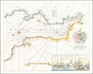 1790 SEA CHART Map BRISTOL CHANNEL Severn Wales by Greenvile Collins (GC15)