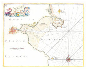 1790 SEA CHART Map Ireland DUBLIN BAY Hoath Howth by Greenvile Collins (GC8)