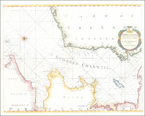 1790 SEA CHART Map IRELAND Wales ST GEORGES CHANNEL Dublin by G Collins (GC12)