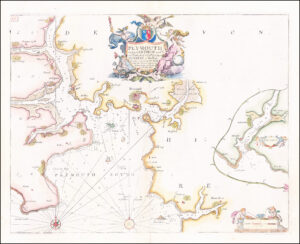 1790 SEA CHART Map Devon PLYMOUTH SOUND Salcombe Drakes Greenvile Collins (GC19)