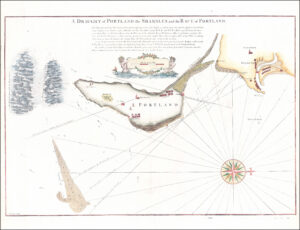 1790 SEA CHART Map Dorset ISLE OF PORTLAND Weymouth by Greenvile Collins (GC20)