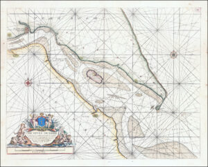 1790 SEA CHART Yorkshire RIVER HUMBER Hull Grimsby by Greenvile Collins (GC32)
