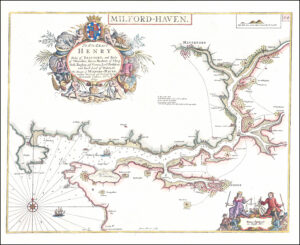 1790 Large SEA CHART Wales MLFORD HAVEN Pembroke by Greenvile Collins (GC34)